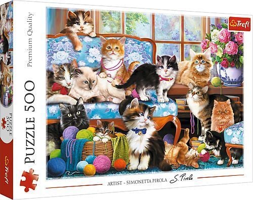 Produktbild: Puzzle 500 - Katzen Familie