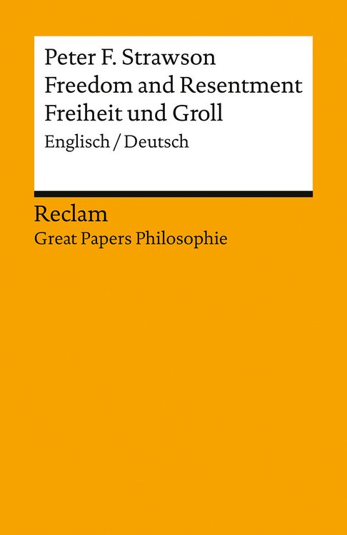 Produktbild: Freedom and Resentment / Freiheit und Groll. Englisch/Deutsch.