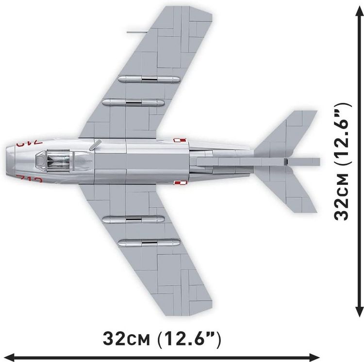 Produktbild: COBI 5822 - Historical Collection, Cold War, LIM-1 POLISH AIR FORCE 1952, Kampfflugzeug, 504 Klemmbausteine, 1 Figur