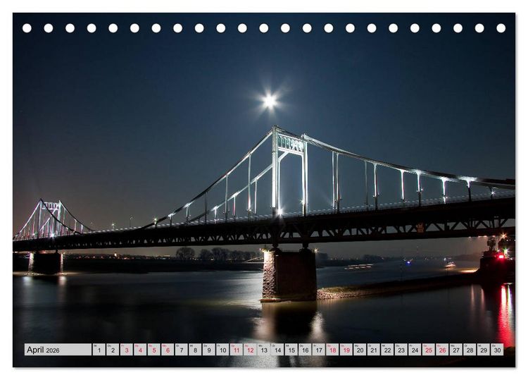 Produktbild: Es wird Nacht in Duisburg (Tischkalender 2026 DIN A5 quer), CALVENDO Monatskalender