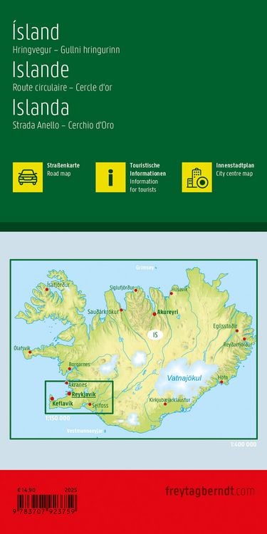 Produktbild: Freytag & berndt Stra&szlig;enkarte Island 1:400.000