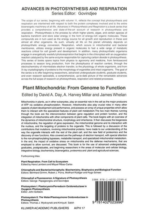 Produktbild: Plant Mitochondria: From Genome to Function