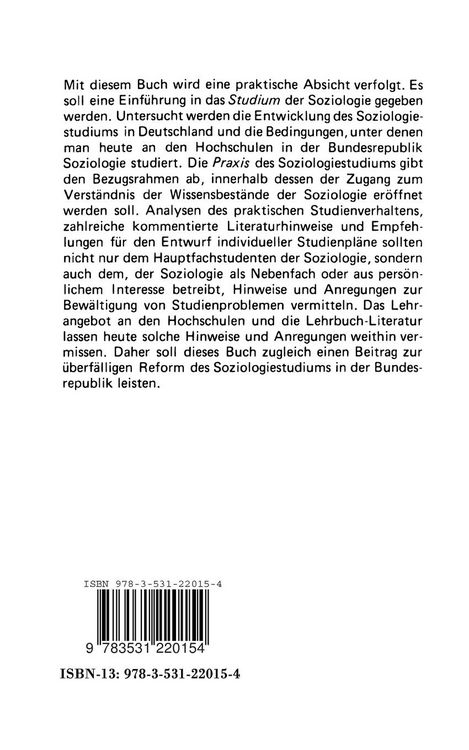 Produktbild: Einf&uuml;hrung in das Studium der Soziologie
