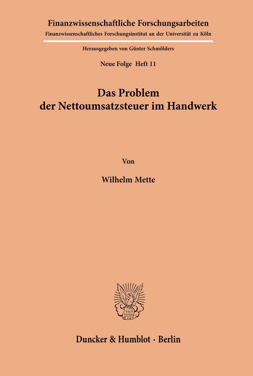Produktbild: Das Problem der Nettoumsatzsteuer im Handwerk.