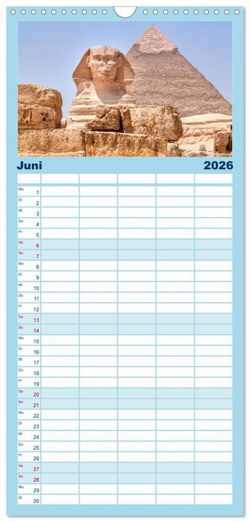 Produktbild: Familienplaner 2026 - &Auml;gypten mit 5 Spalten (Wandkalender, 21 x 45 cm) CALVENDO
