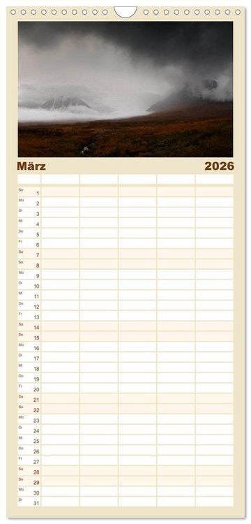 Produktbild: Familienplaner 2026 - Schottland - Land der Legenden mit 5 Spalten (Wandkalender, 21 x 45 cm) CALVENDO