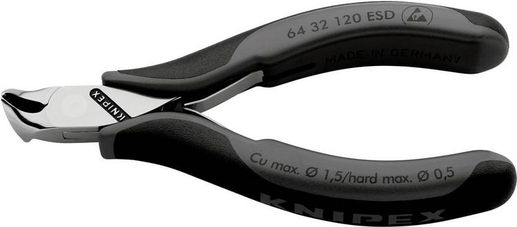 Produktbild: Knipex-Werk Elektronik-Vornschneider 64 32 120 ESD