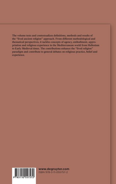 Produktbild: Lived Religion in the Ancient Mediterranean World