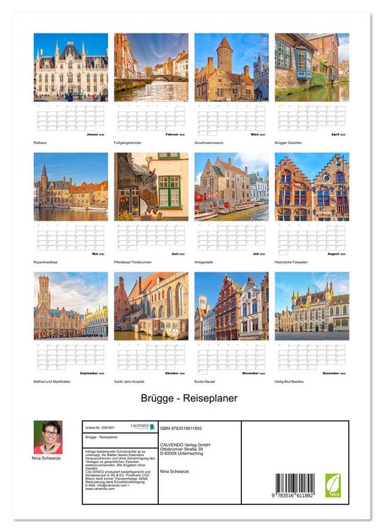 Produktbild: Br&uuml;gge - Reiseplaner (Wandkalender 2026 DIN A3 hoch), CALVENDO Monatskalender