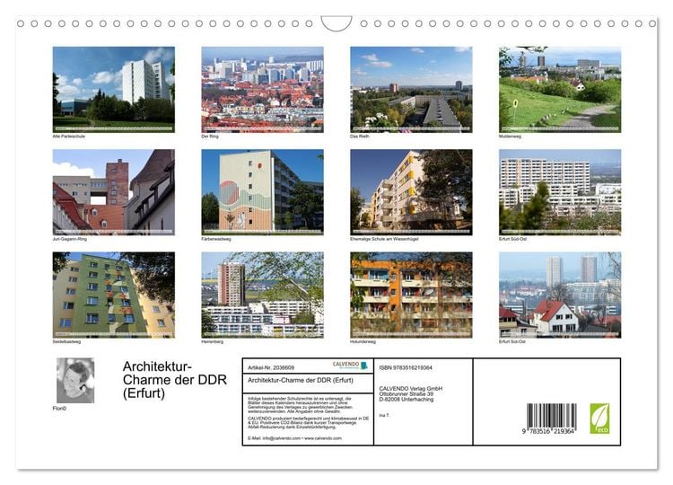 Produktbild: Architektur-Charme der DDR (Erfurt) (Wandkalender 2026 DIN A3 quer), CALVENDO Monatskalender