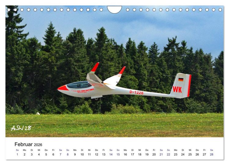 Produktbild: Fliegerschule Wasserkuppe (Wandkalender 2026 DIN A4 quer), CALVENDO Monatskalender