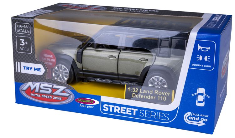 Produktbild: Land Rover Defender 110 Diecast 1:32 gr&uuml;n inkl. Knopfzellen