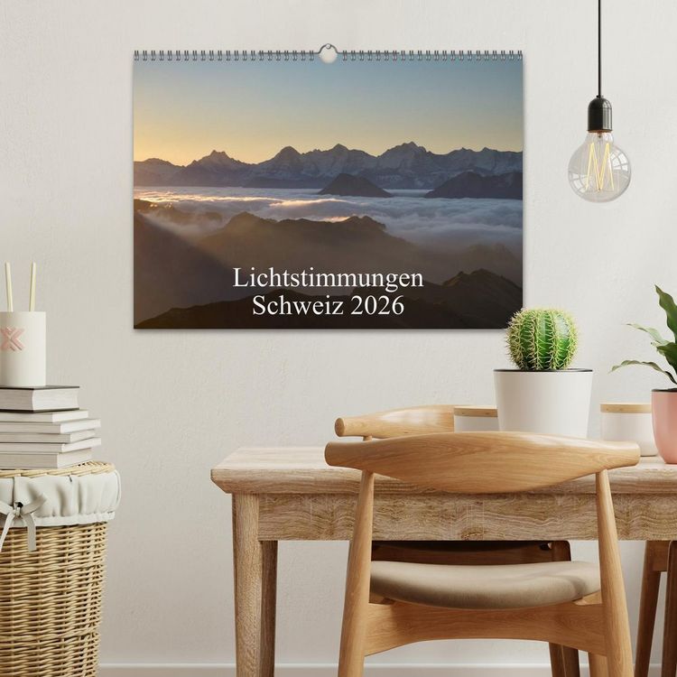 Produktbild: Lichtstimmungen Schweiz 2026 (Wandkalender 2026 DIN A3 quer), CALVENDO Monatskalender