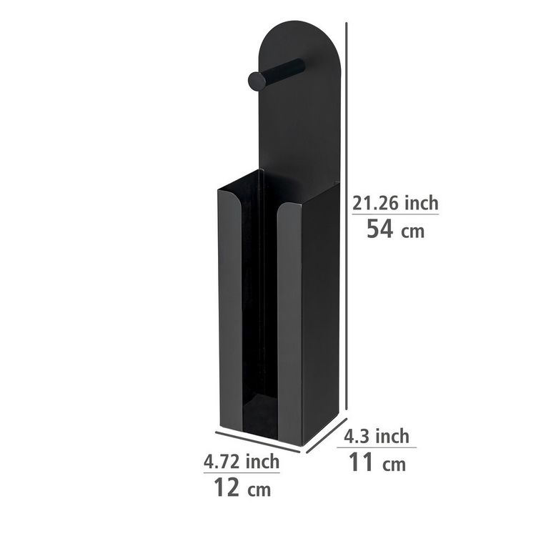 Produktbild: 2-in-1 Toilettenpapierhalter Mod. Agira Schwarz, mit Ersatzrollenhalter