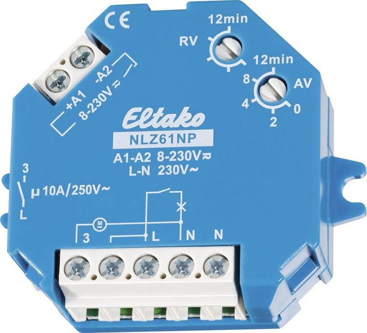 Produktbild: Eltako 61100704 NLZ61NP-UC Nachlaufschalter 230 V/AC 1 St. Zeitbereich: 0.1 - 14400 s 1 Schlie&szlig;er