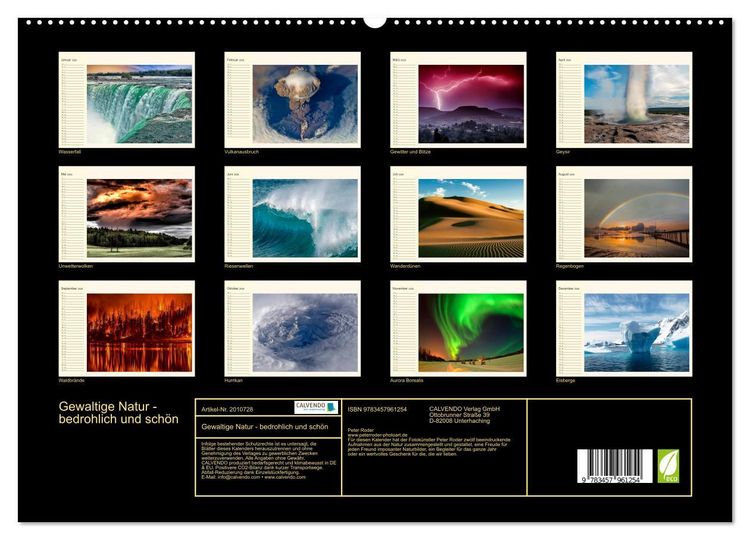 Produktbild: Gewaltige Natur - bedrohlich und sch&ouml;n (hochwertiger Premium Wandkalender 2026 DIN A2 quer), Kunstdruck in Hochglanz