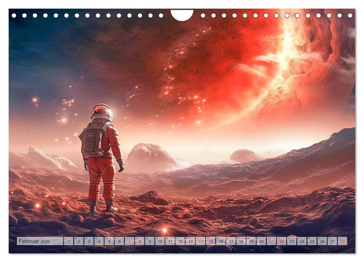 Produktbild: Astronaut - Unterwegs in der Galaxie (Wandkalender 2026 DIN A4 quer), CALVENDO Monatskalender