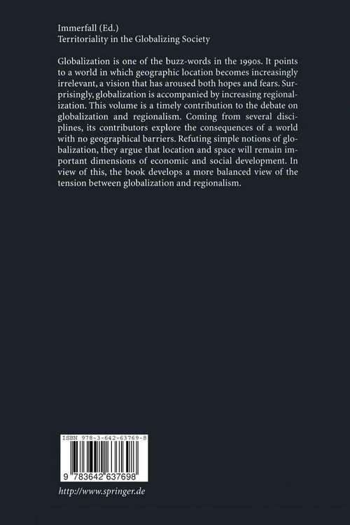 Produktbild: Territoriality in the Globalizing Society