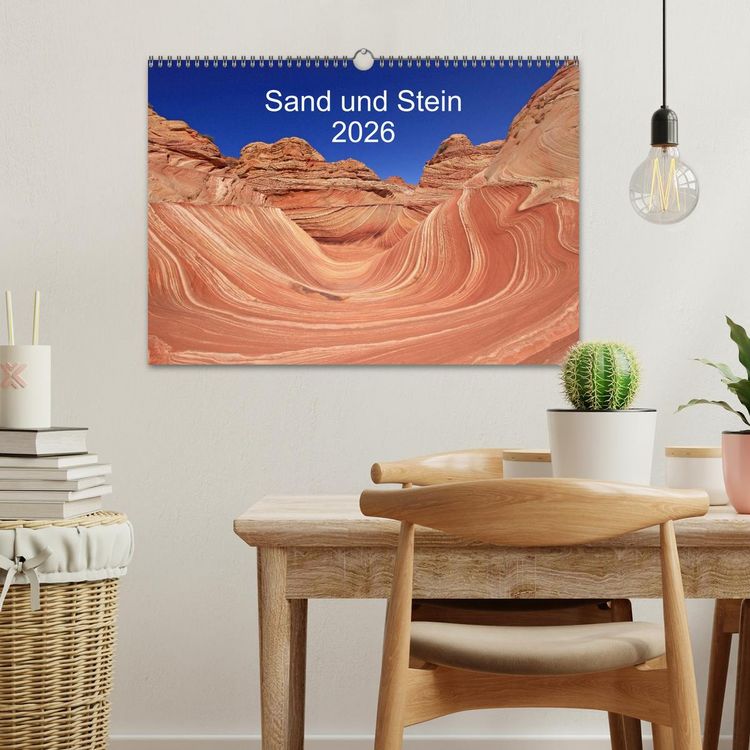 Produktbild: Sand und Stein 2026 (Wandkalender 2026 DIN A3 quer), CALVENDO Monatskalender