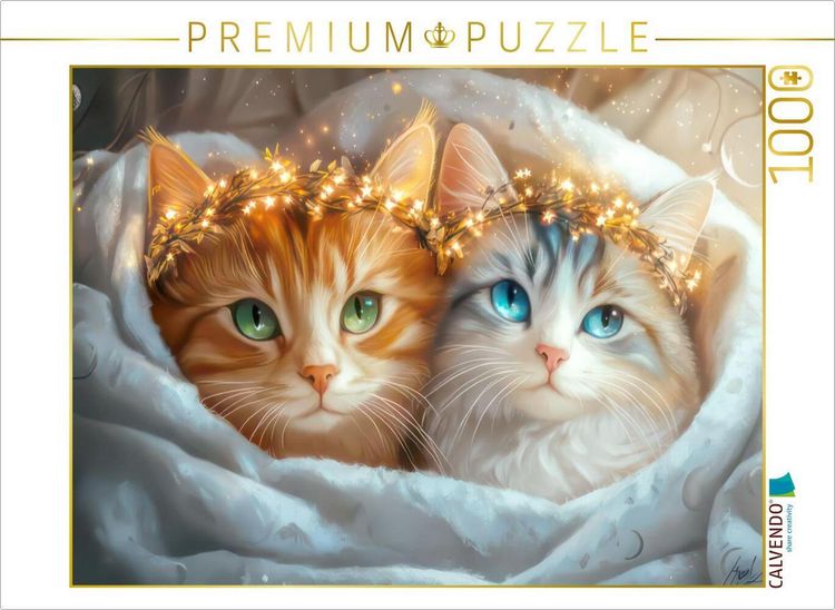 Produktbild: CALVENDO Puzzle Katzen Illustrationen | 1000 Teile Lege-Gr&ouml;&szlig;e 64x48cm Foto-Puzzle f&uuml;r gl&uuml;ckliche Stunden