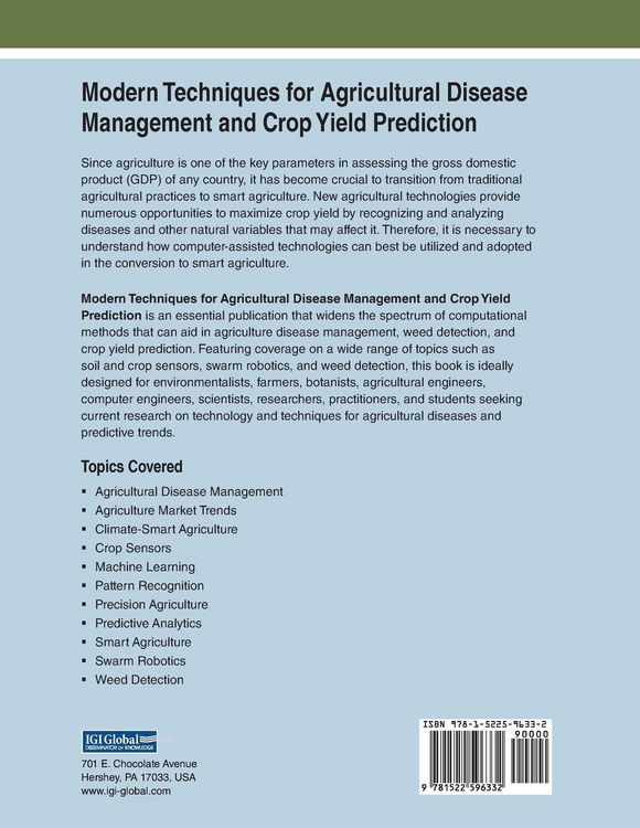 Produktbild: Modern Techniques for Agricultural Disease Management and Crop Yield Prediction