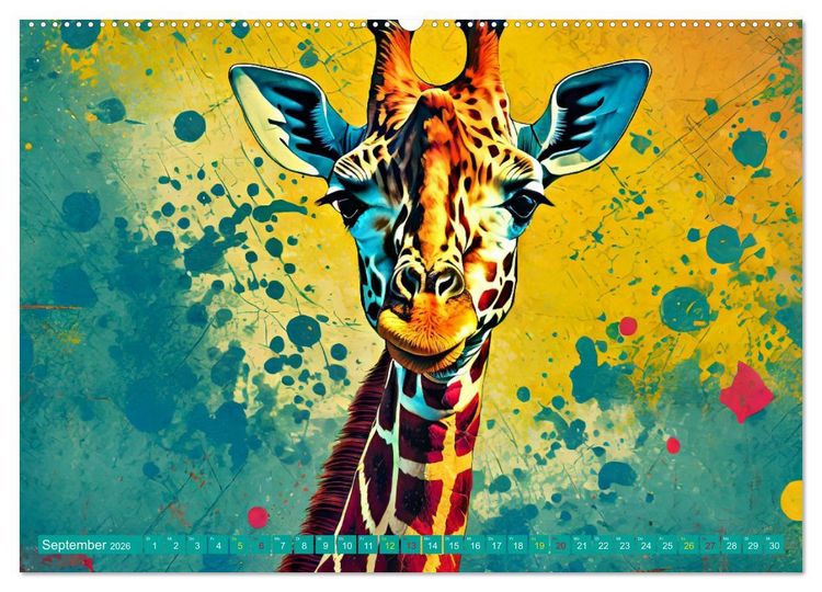 Produktbild: GIRAFFEN - Modern Art (hochwertiger Premium Wandkalender 2026 DIN A2 quer), Kunstdruck in Hochglanz
