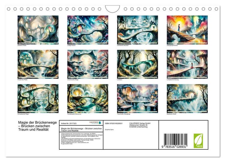 Produktbild: Magie der Br&uuml;ckenwege &ndash; Br&uuml;cken zwischen Traum und Realit&auml;t (Wandkalender 2026 DIN A4 quer), CALVENDO Monatskalender