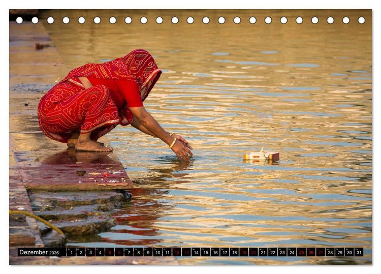 Produktbild: Indien - im Meer der Farben (Tischkalender 2026 DIN A5 quer), CALVENDO Monatskalender