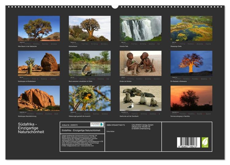 Produktbild: S&uuml;dafrika - Einzigartige Natursch&ouml;nheit (hochwertiger Premium Wandkalender 2026 DIN A2 quer), Kunstdruck in Hochglanz