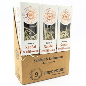 Produktbild: R&auml;ucherst&auml;bchen Green Tree Sandal & Olibanum Botanical Incense, 9 dicke St&auml;bchen