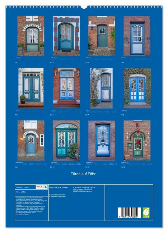 Produktbild: T&uuml;ren auf F&ouml;hr (hochwertiger Premium Wandkalender 2026 DIN A2 hoch), Kunstdruck in Hochglanz