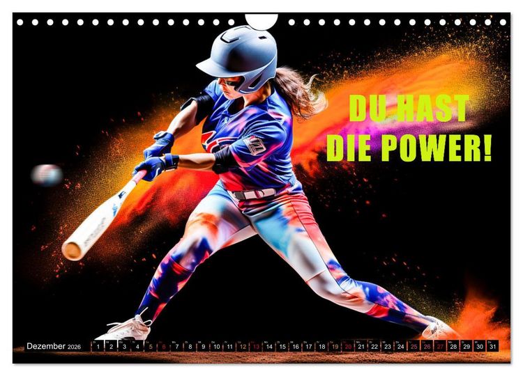 Produktbild: Baseball und Motivation (Wandkalender 2026 DIN A4 quer), CALVENDO Monatskalender