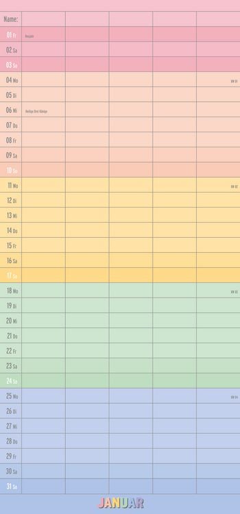 Produktbild: Familienplaner Regenbogen 2027