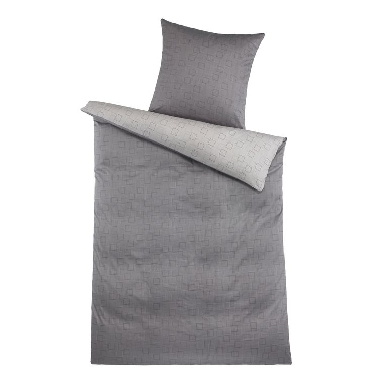 Produktbild: HTI-Living Mako Satin Bettwäsche 2-Teilig Grau 135 x 200 cm