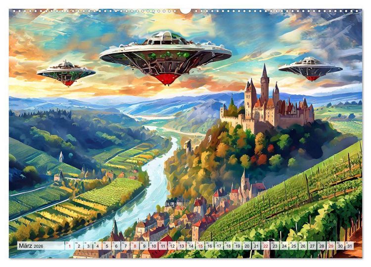 Produktbild: Besuch von einem anderen Stern (hochwertiger Premium Wandkalender 2026 DIN A2 quer), Kunstdruck in Hochglanz