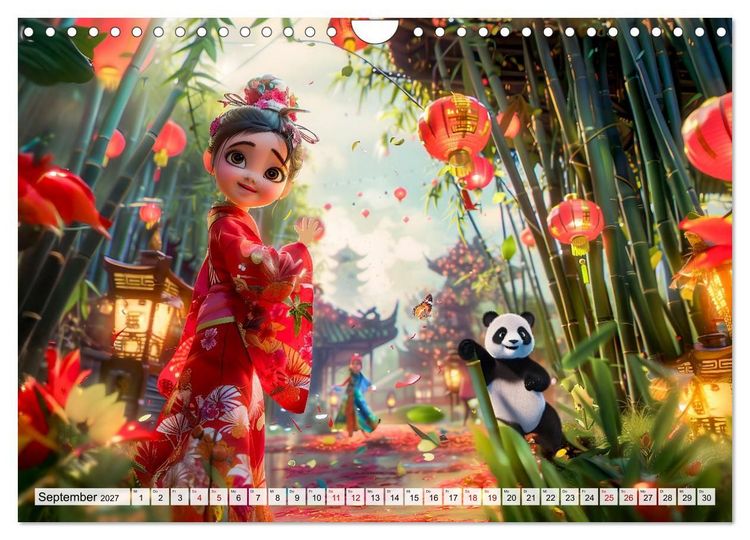 Produktbild: Chinesische Fantasy - Szenen inspiriert von Anime und Tradition (Wandkalender 2027 DIN A4 quer), CALVENDO Monatskalender