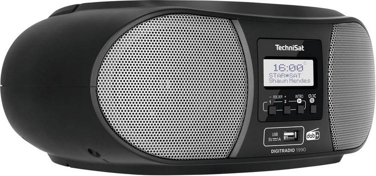 Produktbild: TechniSat DIGITRADIO 1990 CD-Radio DAB+, UKW AUX, Bluetooth&reg;, CD, USB Akku-Ladefunktion, Weckfunktion Schwarz
