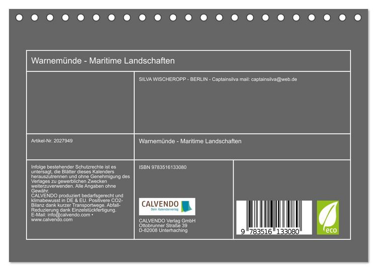 Produktbild: Warnem&uuml;nde - Maritime Landschaften (Tischkalender 2026 DIN A5 quer), CALVENDO Monatskalender