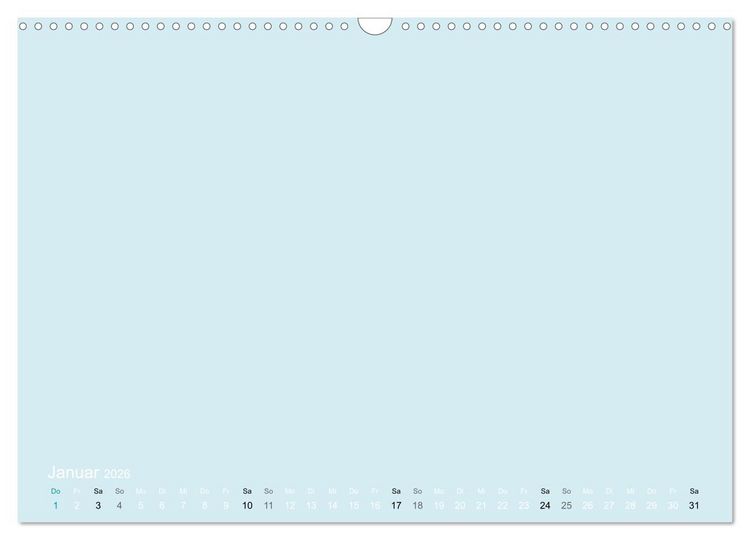 Produktbild: Bastelkalender - hell Blau (Wandkalender 2026 DIN A3 quer), CALVENDO Monatskalender