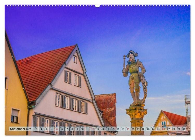 Produktbild: Leonberg - Altstadt in Abendstimmung (Wandkalender 2027 DIN A2 quer), CALVENDO Monatskalender