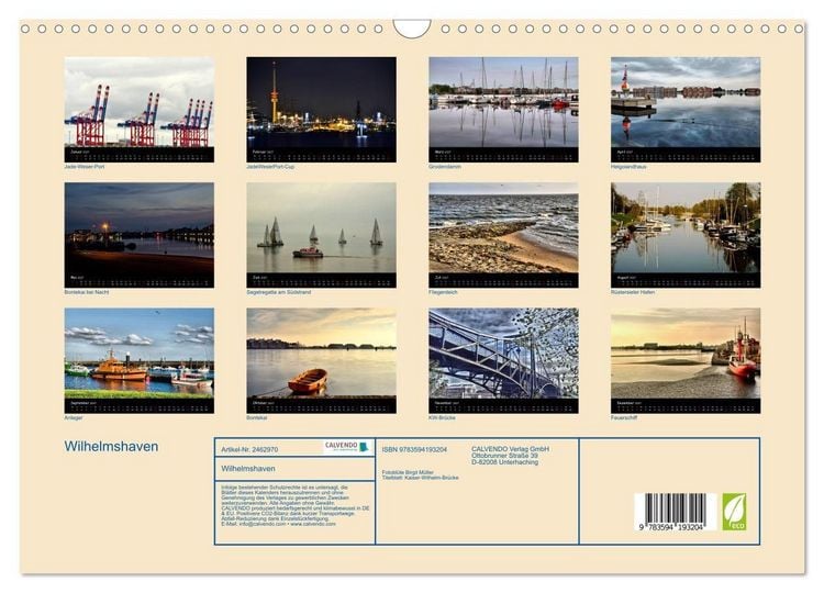 Produktbild: Wilhelmshaven (Wandkalender 2027 DIN A3 quer), CALVENDO Monatskalender