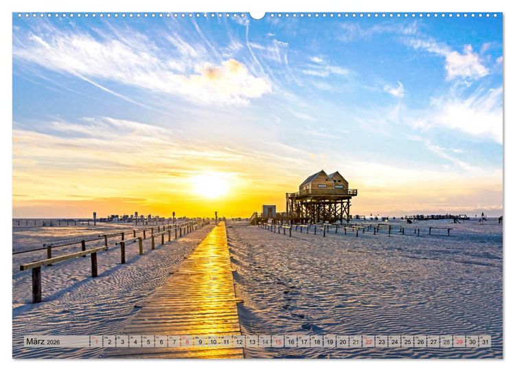 Produktbild: St. Peter Ording - Atemberaubende Momente (hochwertiger Premium Wandkalender 2026 DIN A2 quer), Kunstdruck in Hochglanz