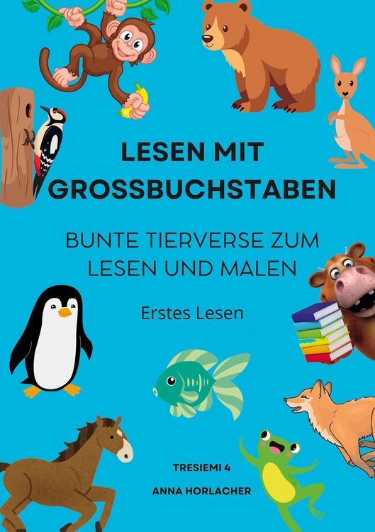 Produktbild: Lesen mit Grossbuchstaben: Bunte Tierverse zum Lesen und Malen
