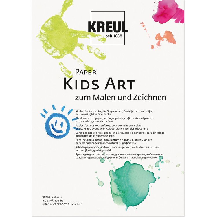 Produktbild: KREUL Kinder-K&uuml;nstlerpapier KIDS ART 160g/m&sup2; naturwei&szlig; DIN A3 10 Blatt