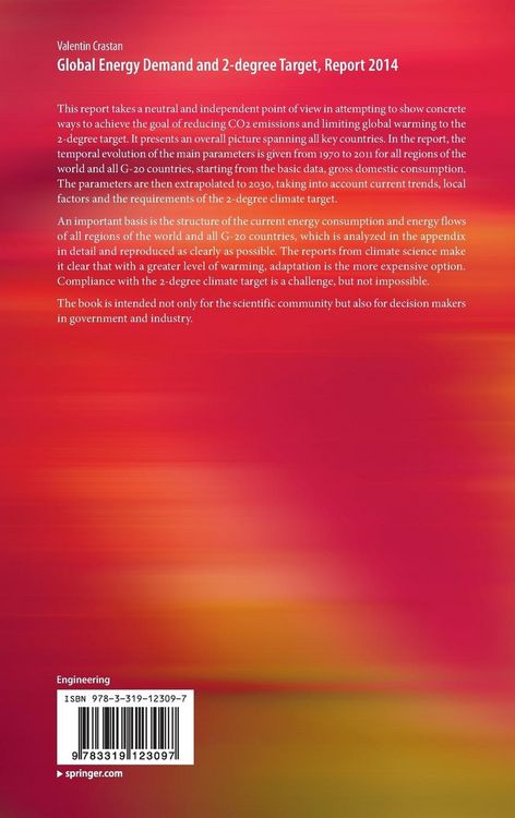 Produktbild: Global Energy Demand and 2-degree Target, Report 2014