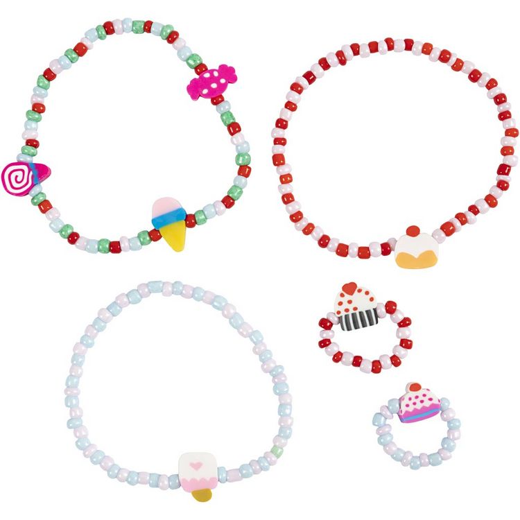 Produktbild: Creativ Company DIY Sets Beads Mini Kreativ Set Schmuck, Elastisches Armband und Ring, Kreativ Box