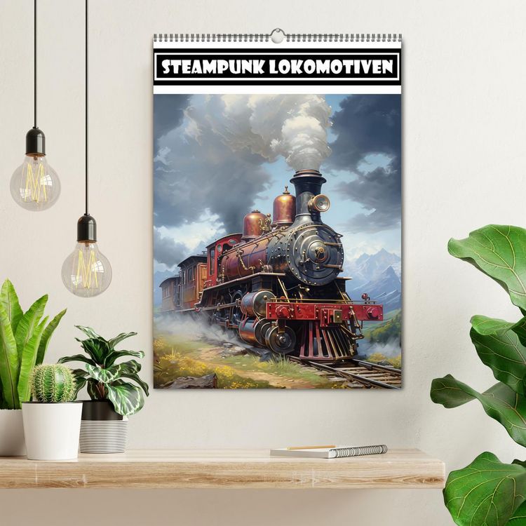 Produktbild: Steampunk Lokomotiven (Wandkalender 2026 DIN A2 hoch), CALVENDO Monatskalender