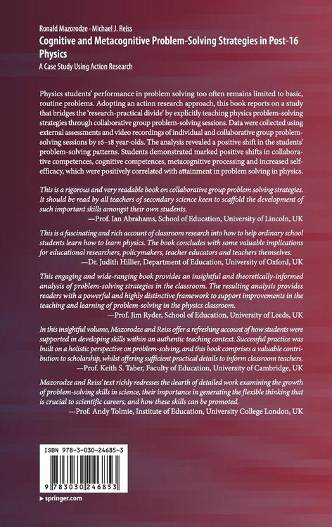 Produktbild: Cognitive and Metacognitive Problem-Solving Strategies in Post-16 Physics