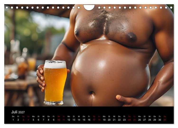 Produktbild: Lustige Kalender M&auml;nner mit Bierb&auml;uchen - Bierbauch Kalender Geschenk f&uuml;r Kollegen, Freunde & Party-Liebhaber Wandkalender (Wandkalender 2027 DIN A4 quer), CALVENDO Monatskalender