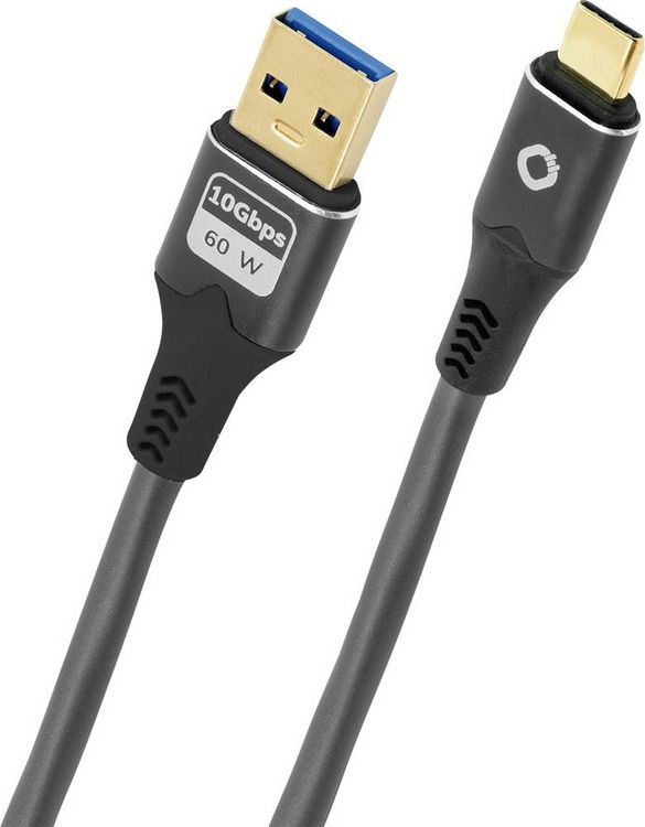 Produktbild: Oehlbach USB-Kabel USB 3.2 Gen1 USB-C&reg; Stecker, USB-A Stecker 0.5 m Anthrazit vergoldete Steckkontakte D1C9371